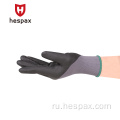Нейлоновый нитрильный микрофом HESPAX 3/4 перчатки с покрытием пальма